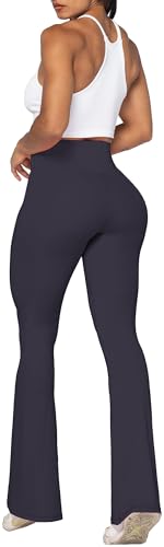 Sunzel Flare Leggings, Crossover Yoga Pants for Women with Tummy Control, High-Waisted and Wide Leg Black, 2XL