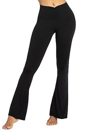 Sunzel Flare Leggings, Crossover Yoga Pants for Women with Tummy Control, High-Waisted and Wide Leg Black, 2XL