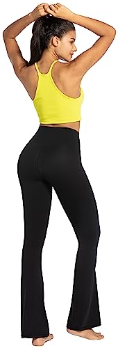 Sunzel Flare Leggings, Crossover Yoga Pants for Women with Tummy Control, High-Waisted and Wide Leg Black, 2XL