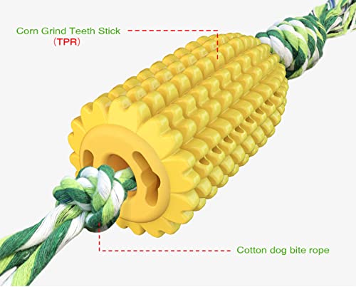 Carllg Dog Chew Toys for Aggressive Chewers, Indestructible Tough Durable Squeaky Interactive Dog Toys, Puppy Teeth Chew Corn Stick Toy for Small Meduium Large Breed