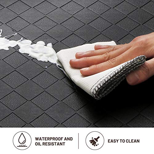 HappyTrends Floor Mat Cushioned Anti-Fatigue ,17.3"x28",Thick Waterproof Non-Slip Mats and Rugs Heavy Duty Ergonomic Comfort Rug for Kitchen,Floor,Office,Sink,Laundry,Black