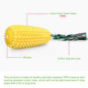 Carllg Dog Chew Toys for Aggressive Chewers, Indestructible Tough Durable Squeaky Interactive Dog Toys, Puppy Teeth Chew Corn Stick Toy for Small Meduium Large Breed