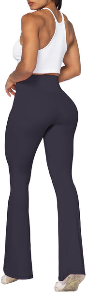 Sunzel Flare Leggings, Crossover Yoga Pants for Women with Tummy Control, High-Waisted and Wide Leg Black, 2XL