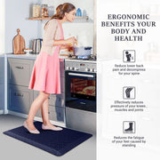 HappyTrends Floor Mat Cushioned Anti-Fatigue ,17.3"x28",Thick Waterproof Non-Slip Mats and Rugs Heavy Duty Ergonomic Comfort Rug for Kitchen,Floor,Office,Sink,Laundry,Black