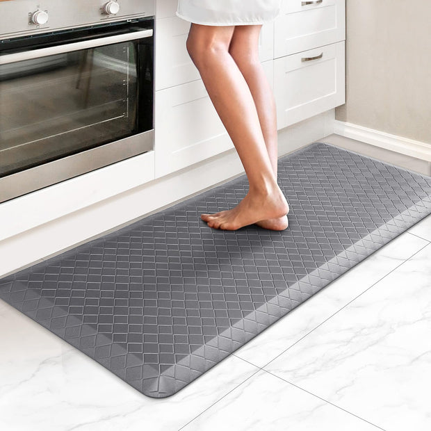 HappyTrends Floor Mat Cushioned Anti-Fatigue ,17.3"x28",Thick Waterproof Non-Slip Mats and Rugs Heavy Duty Ergonomic Comfort Rug for Kitchen,Floor,Office,Sink,Laundry,Black