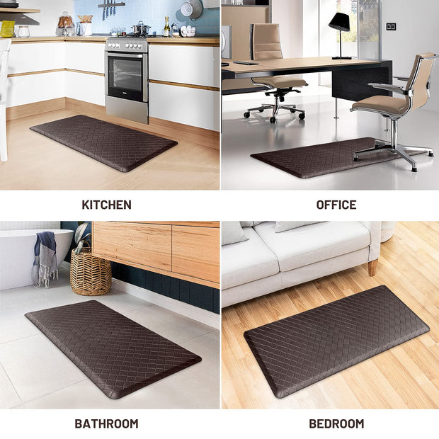 HappyTrends Floor Mat Cushioned Anti-Fatigue ,17.3"x28",Thick Waterproof Non-Slip Mats and Rugs Heavy Duty Ergonomic Comfort Rug for Kitchen,Floor,Office,Sink,Laundry,Black