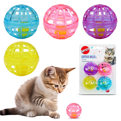 SPOT by Ethical Products - Classic Cat Toys for Indoor Cats - Interactive Cat Toys Balls Mice Catnip Toys - Alternative to Wand Toys and Electronic Cat Toys - Lattice Ball Multi Pack Small