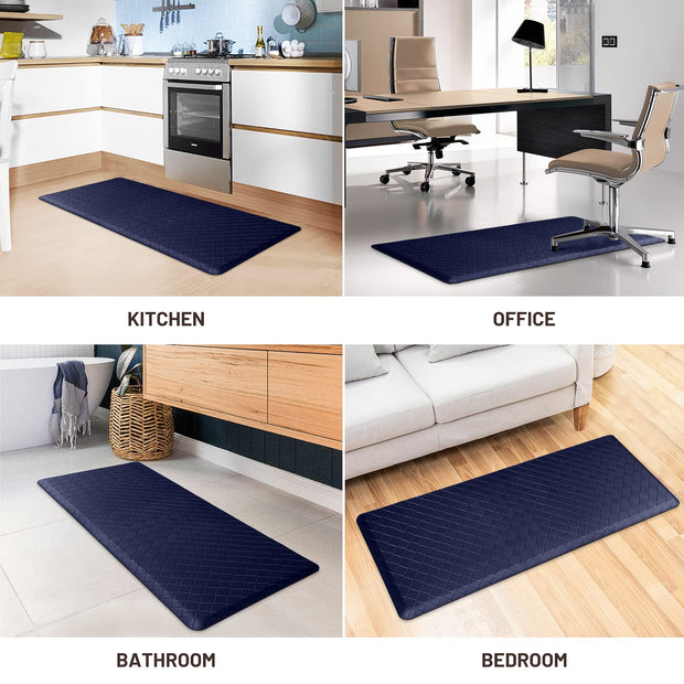 HappyTrends Floor Mat Cushioned Anti-Fatigue ,17.3"x28",Thick Waterproof Non-Slip Mats and Rugs Heavy Duty Ergonomic Comfort Rug for Kitchen,Floor,Office,Sink,Laundry,Black